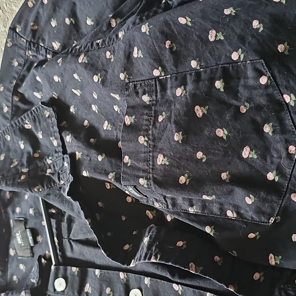 Obey Black Shirt with Pink Floral Design - Picture 2 of 3